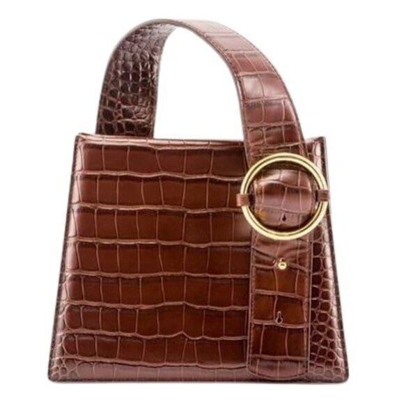 PARISA WANG BROWN CROCODILE MINI TOP HANDLE BAG - Picture 1 of 8